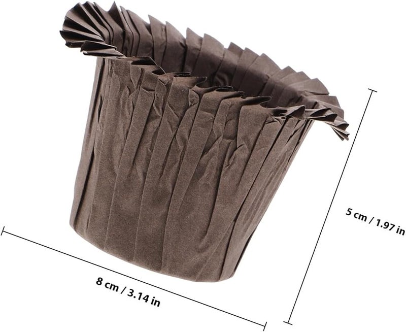 Brown Hat Shaped Paper Baking Cups Food Grade Muffin Liners 30Pcs Wedding Home Party - Image 2